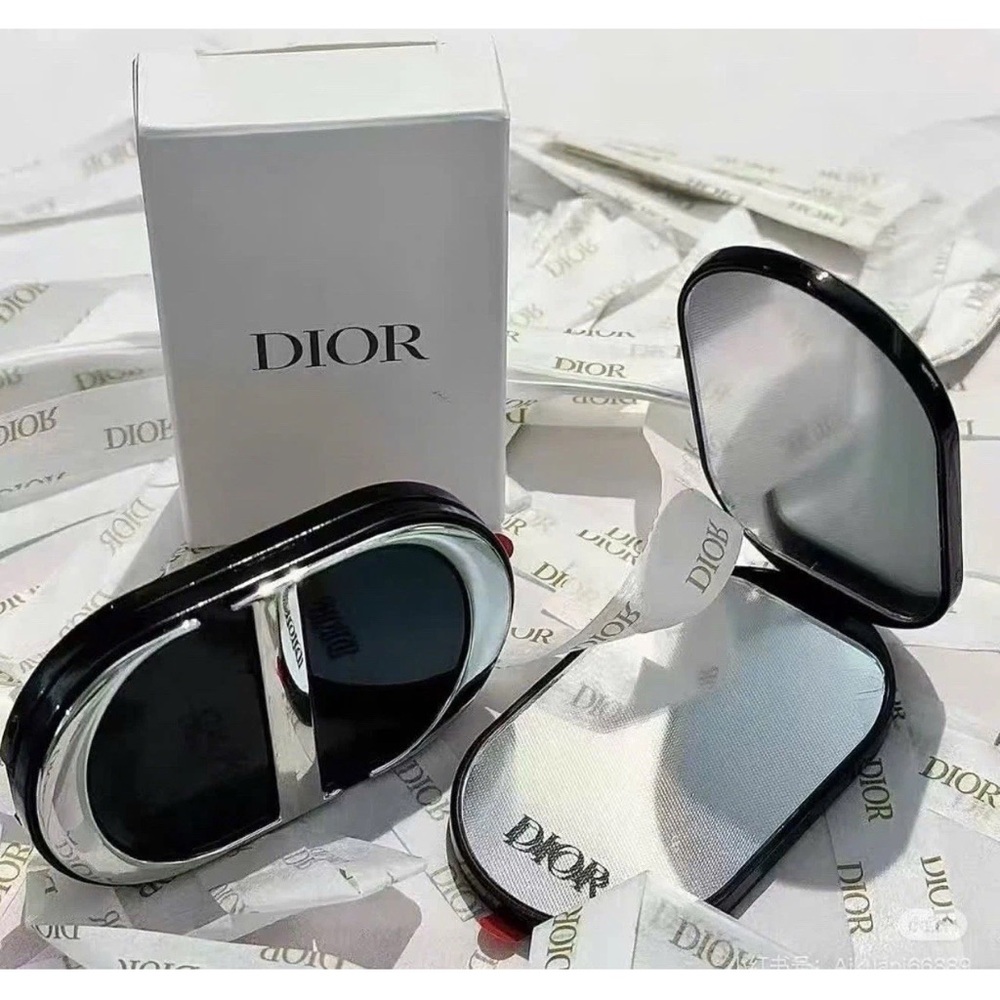 Dior Black and Silver Compact Mirror